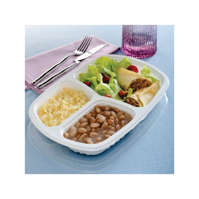 Foto BANDEJA REFEIÇÃO 3 DIVISÓRIAS BAIXO 850ML BR G 331 GALVANOTEK/550807