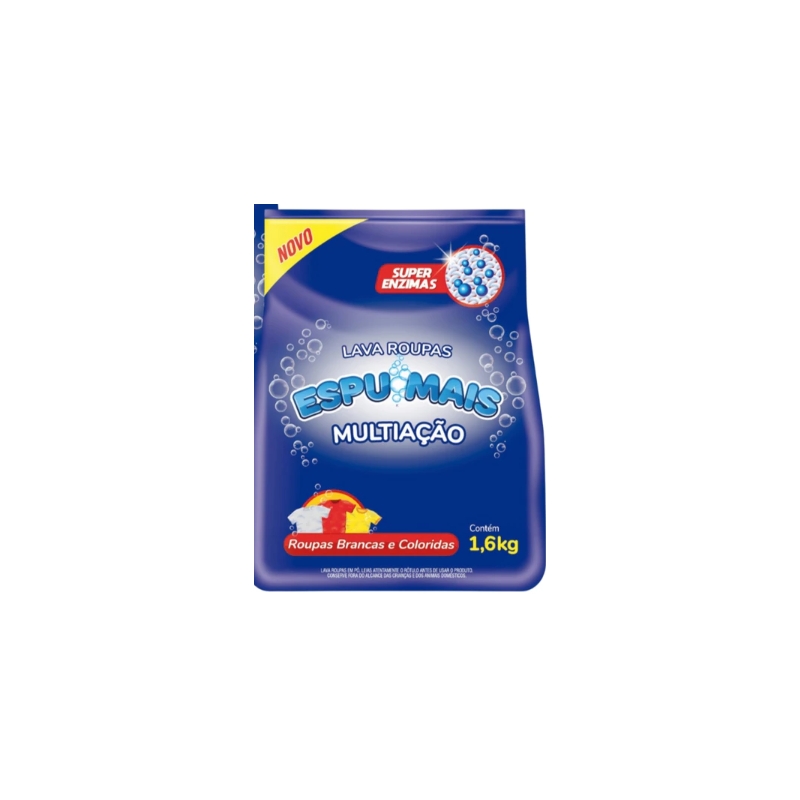 Foto SABÃO EM PÓ LAVA ROUPAS MULTIAÇÃO 1,6 KG ESPUMAIS