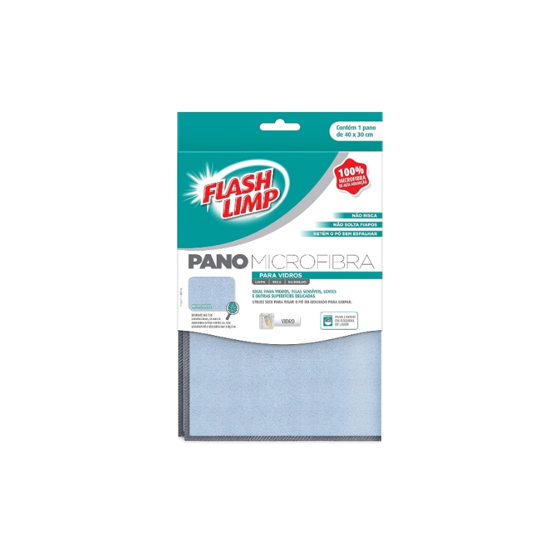 Foto PANO MICROFIBRA PARA VIDROS FLASH LIMP