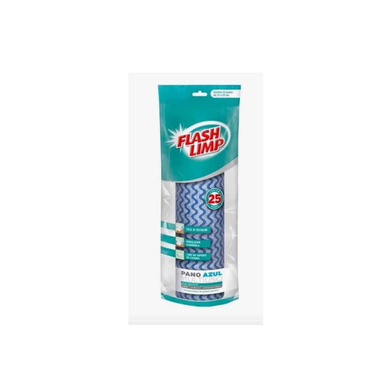 Foto ROLO PANO AZUL MULTIUSO 25 PC FLASH LIMP