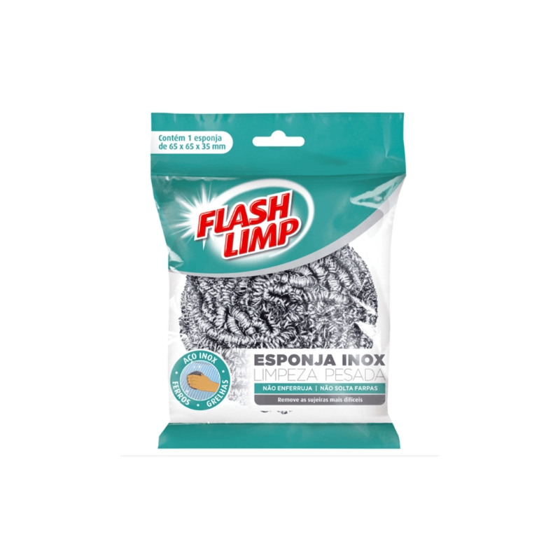 Foto ESPONJA INOX LIMPEZA PESADA FLASH LIMP