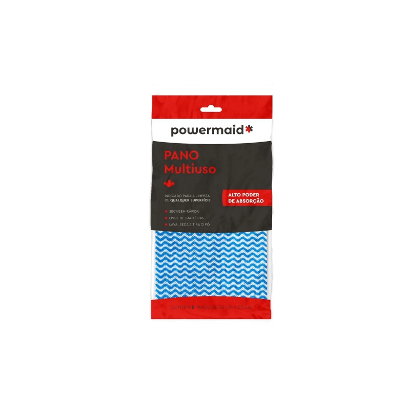 Foto PANO NAO TECIDO MULTIUSO KIT 5 PÇS AZUL POWERMAID