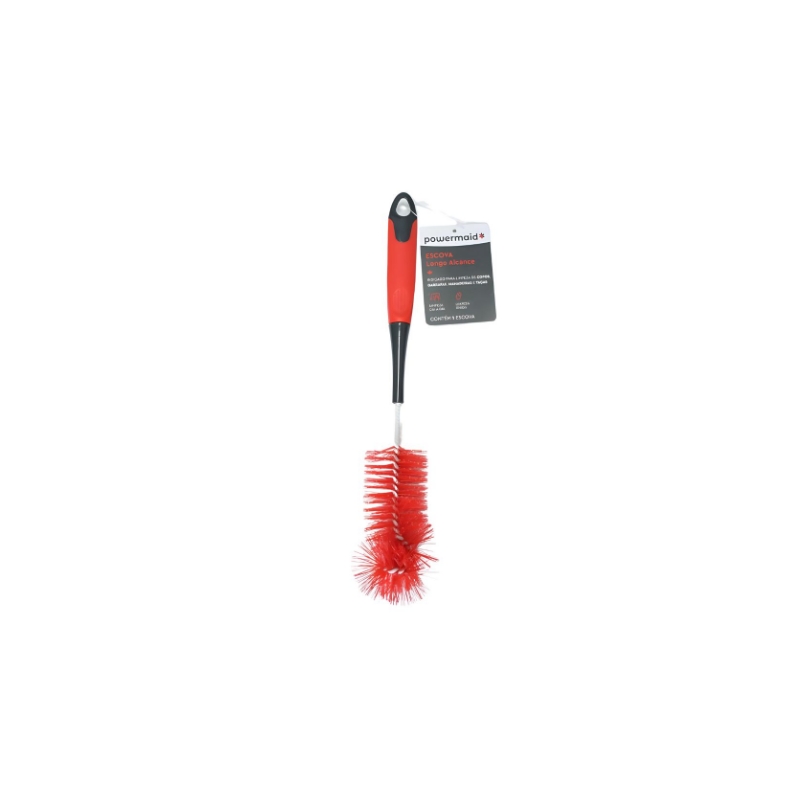 Foto ESCOVA LONGO ALCANCE TAM UNICO VERMELHO/CINZA POWERMAID