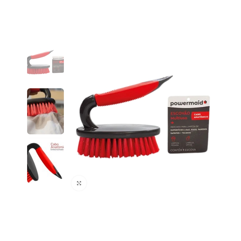 Foto ESCOVAO MULTIUSO TAM UNICO VERMELHO/CINZA POWERMAID