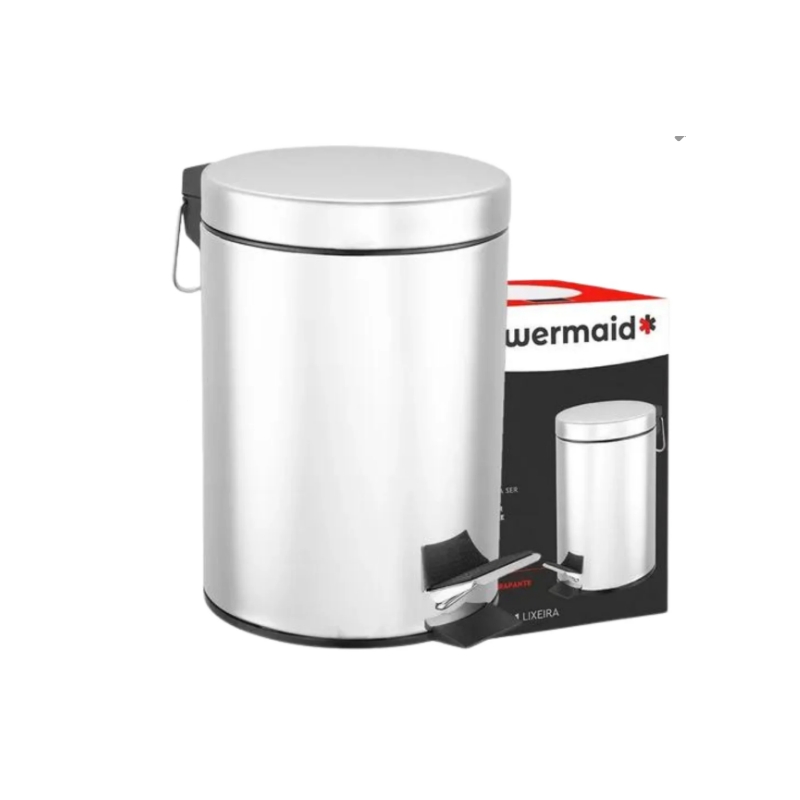 Foto LIXEIRA REDONDA 3L AÇO INOX POWERMAID