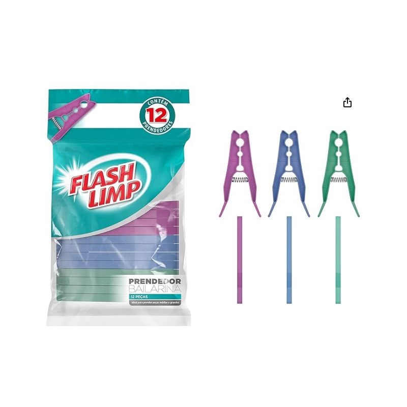 Foto PRENDEDOR CLASSIC 12 PC FLASH LIMP