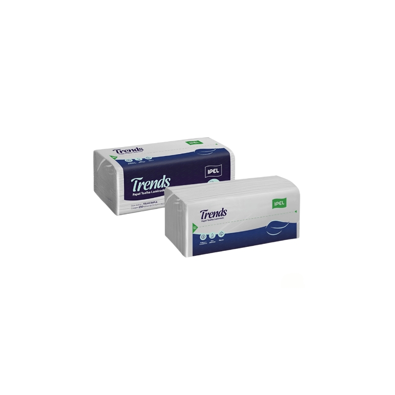 Foto PAPEL INTERFOLHADO 2 DOBRAS 28G 22,5CM X 20,CM FD IPEL TRENDS