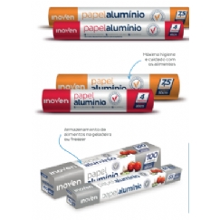 Foto PAPEL ALUMINIO ROLO 30CM X 7,5M INOVEN