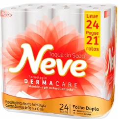 Foto PAPEL HIGIÊNICO NEVE 30MTS 24RLS