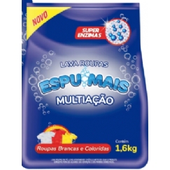 Foto SABÃO EM PÓ LAVA ROUPAS MULTIAÇÃO 1,6 KG ESPUMAIS