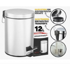 Foto LIXEIRA REDONDA 12L AÇO INOX POWERMAID