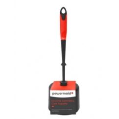 Foto ESCOVA SANITARIA COM SUPORTE TAM U. BRANCO-CINZA POWERMAID
